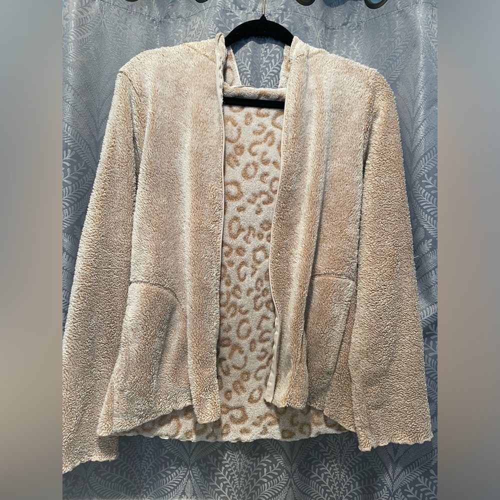 Women's Medium Light Brown Jacket With Cheetah Print